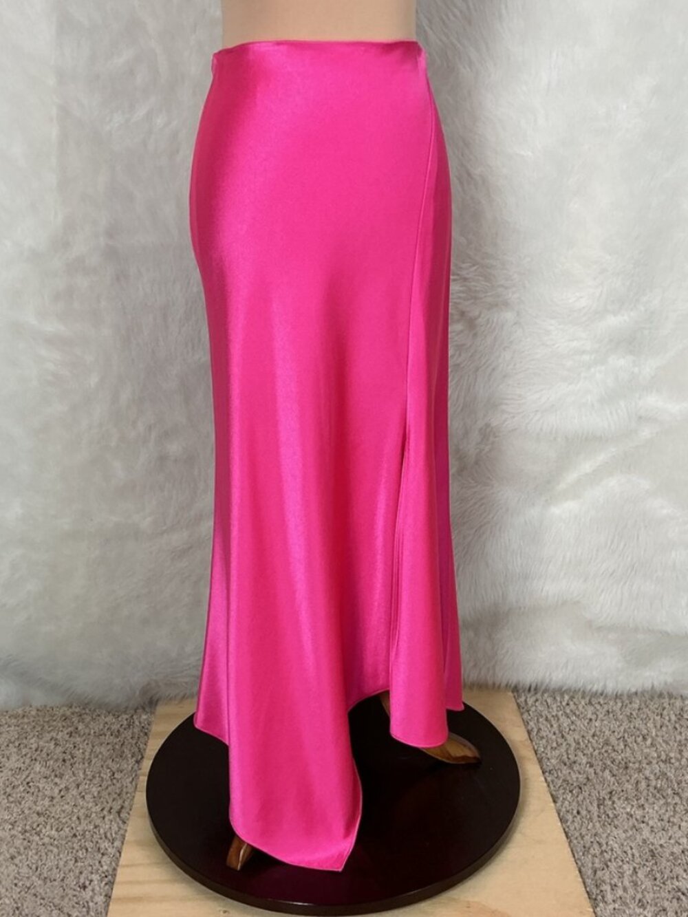 Alice + Olivia Wild Pink Harmony Drapey Asymmetrical Midi Skirt NWT Flawed 6